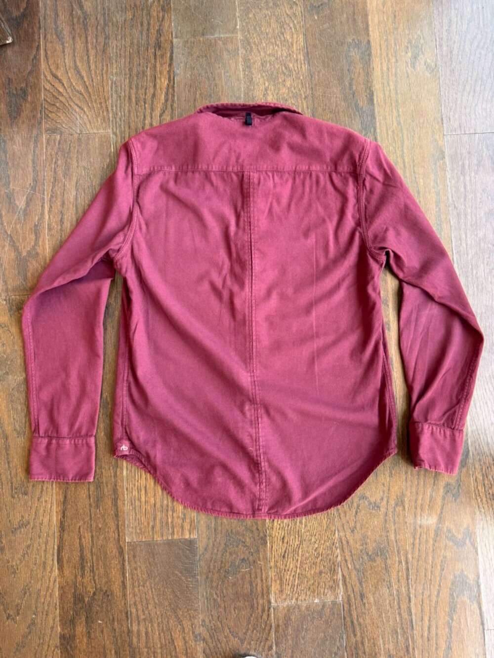 rag & bone Men’s Long-Sleeve Button-Up Shirt in Burgundy - Picture 5 of 6